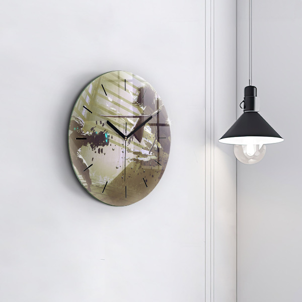 Reloj redondo pared Lucha entre robot y samurai