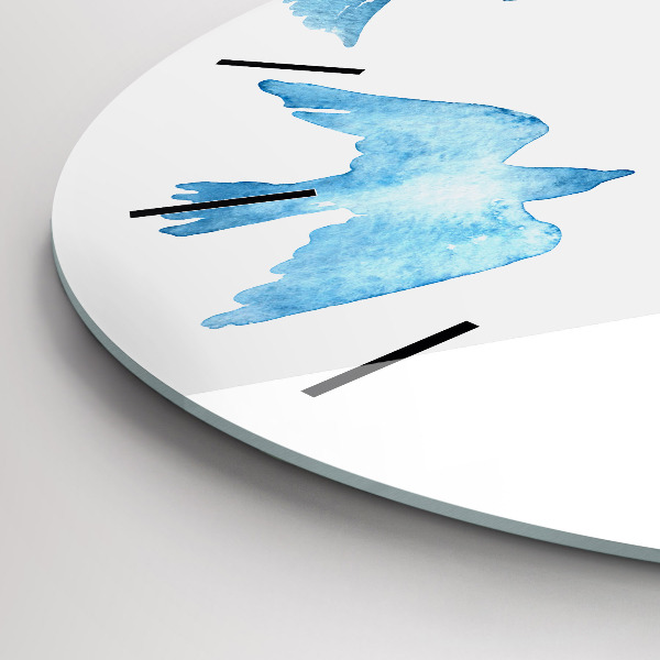 Reloj de cristal redondo Pájaros azules volando