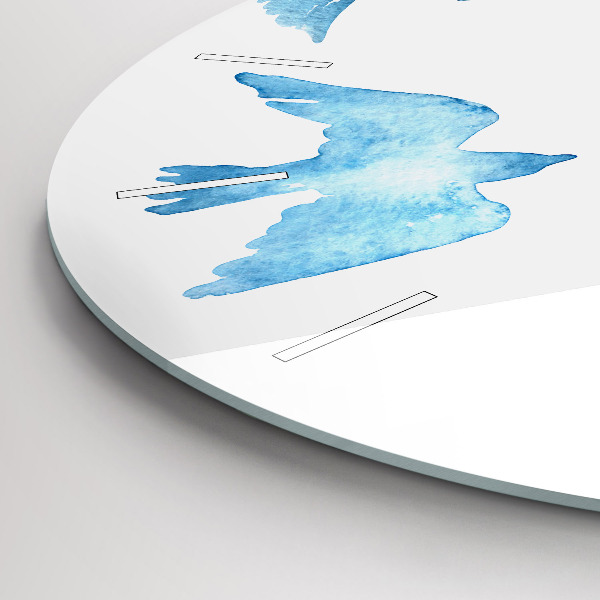 Reloj de cristal redondo Pájaros azules volando