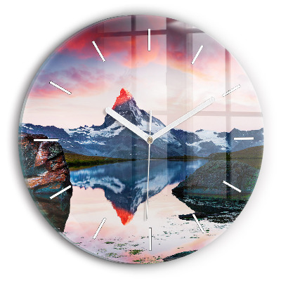 Reloj redondo pared Lago Stellisee Matterhorn