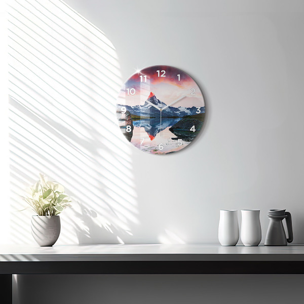 Reloj redondo pared Lago Stellisee Matterhorn