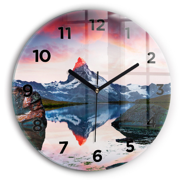 Reloj redondo pared Lago Stellisee Matterhorn