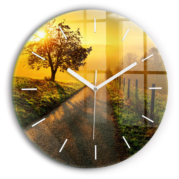 Reloj de cristal redondo Niebla al amanecer