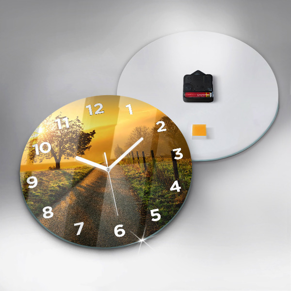 Reloj de cristal redondo Niebla al amanecer