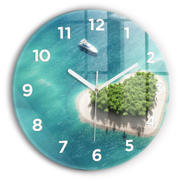Reloj de cristal redondo Isla corazón