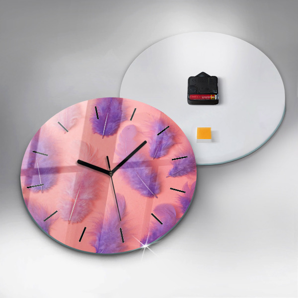 Reloj de pared redondo Plumas de colores