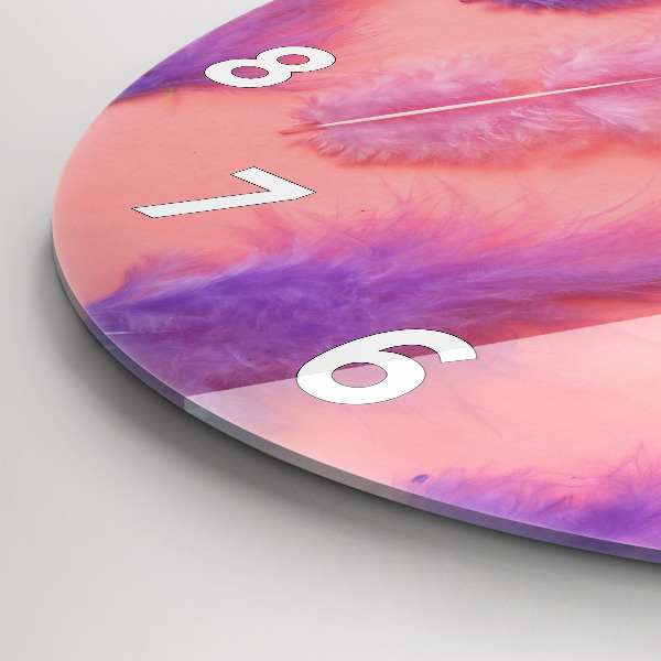 Reloj de pared redondo Plumas de colores