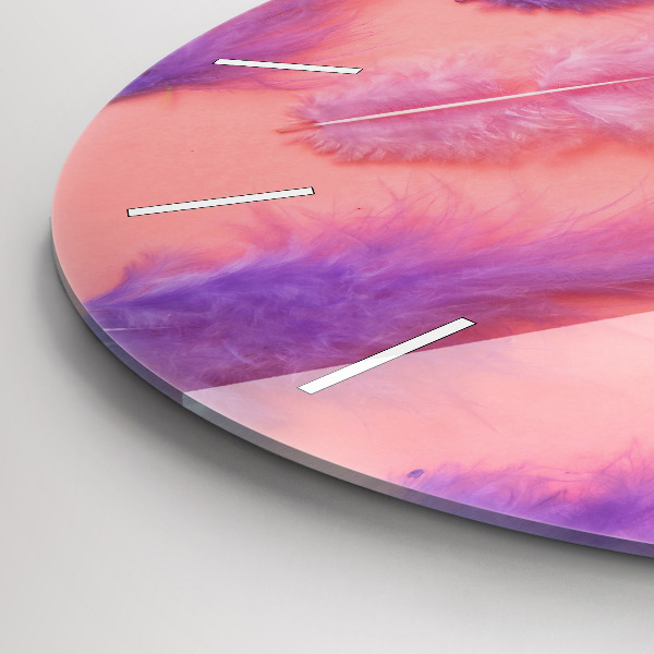 Reloj de pared redondo Plumas de colores