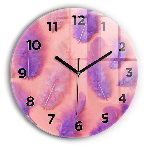 Reloj de pared redondo Plumas de colores