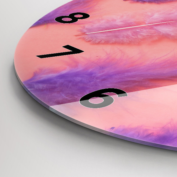 Reloj de pared redondo Plumas de colores