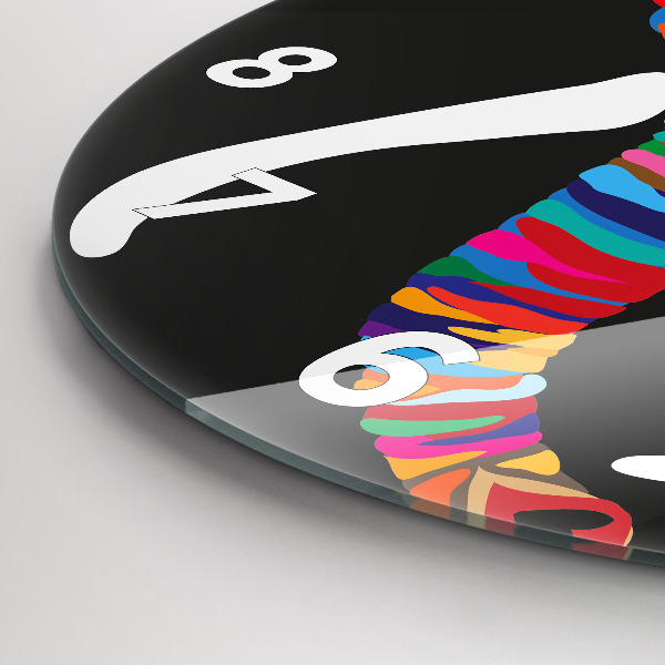 Reloj de pared redondo Elefante de colores