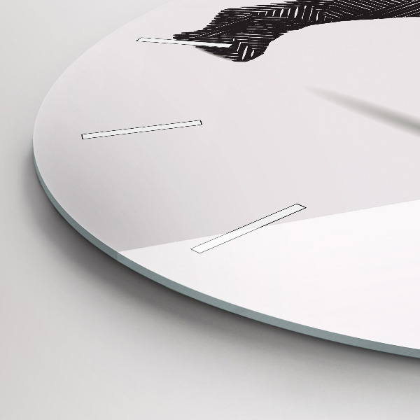 Reloj de pared redondo Rinoceronte line art