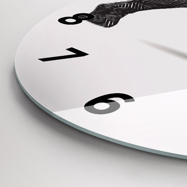 Reloj de pared redondo Rinoceronte line art