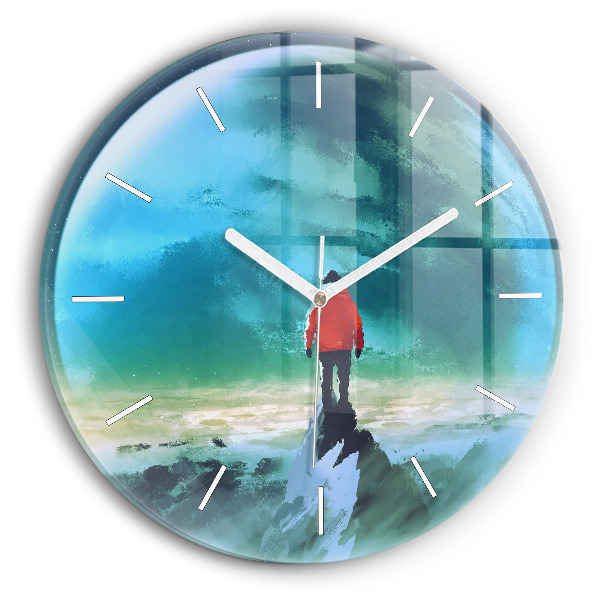Reloj de cristal redondo Hombre en la luna