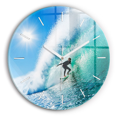 Reloj de cristal redondo Surf en Hawai