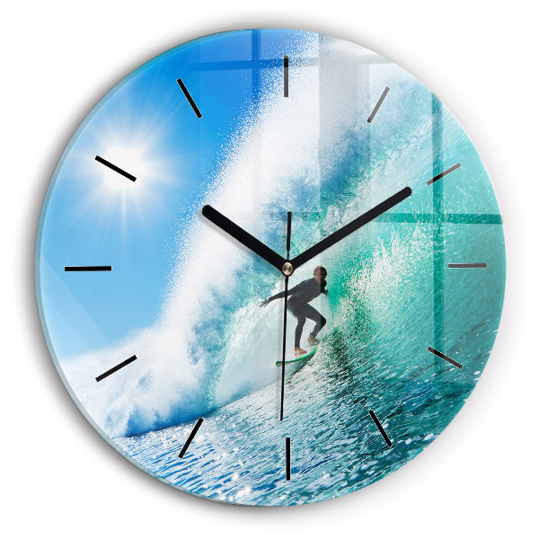 Reloj de cristal redondo Surf en Hawai
