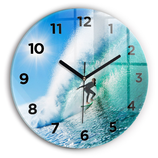Reloj de cristal redondo Surf en Hawai