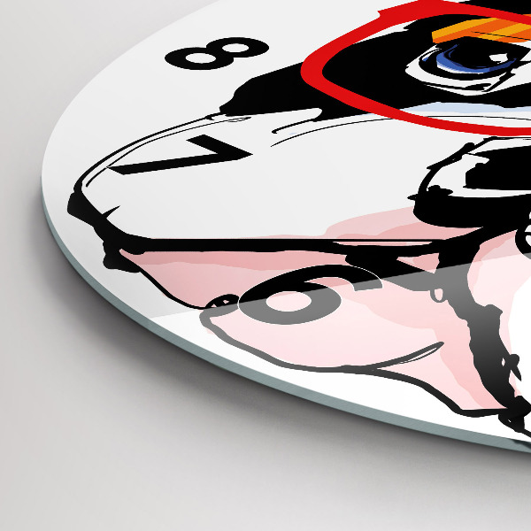 Reloj de cristal redondo Bulldog francés con gafas