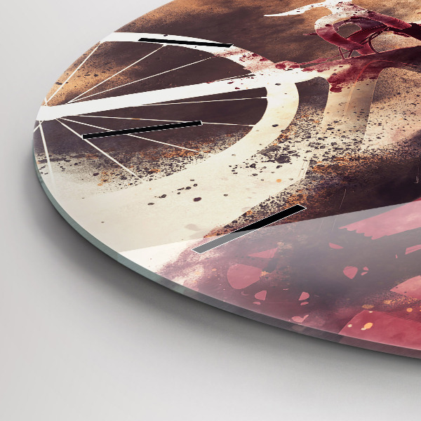 Reloj redondo pared Mujer y bicicleta