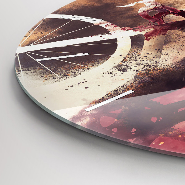 Reloj redondo pared Mujer y bicicleta