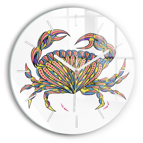 Reloj de cristal redondo Cangrejo étnico