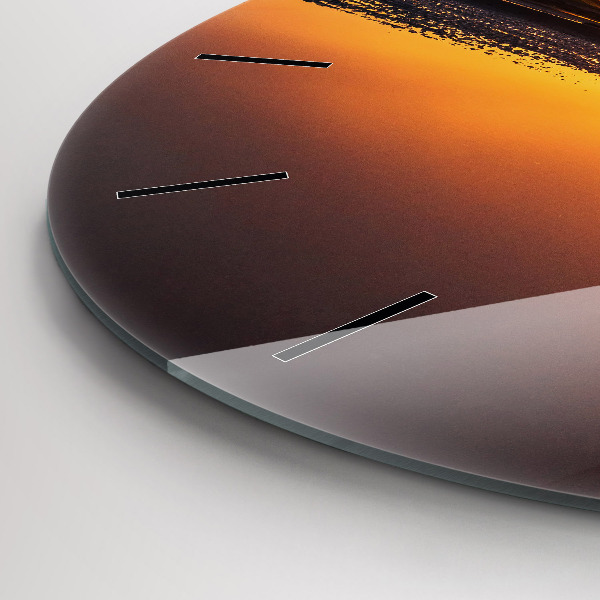 Reloj de cristal redondo Corredor y puesta de sol