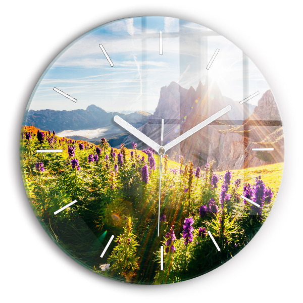 Reloj redondo pared Pradera de lavanda