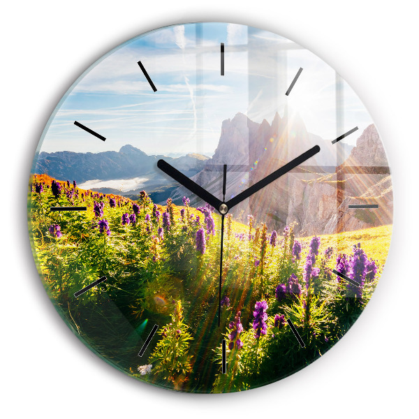 Reloj redondo pared Pradera de lavanda