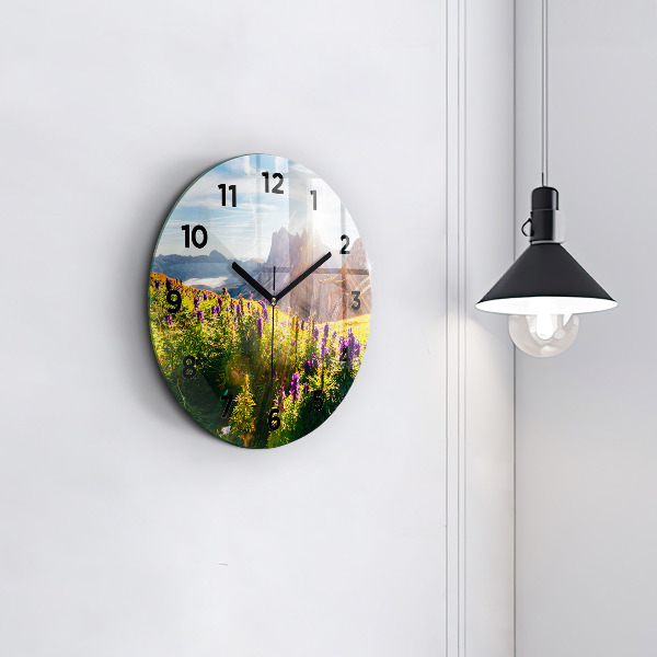 Reloj redondo pared Pradera de lavanda