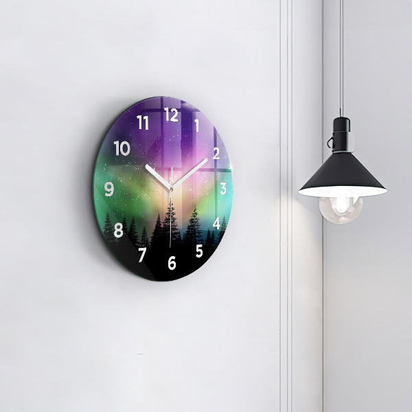 Reloj redondo pared Aurora boreal