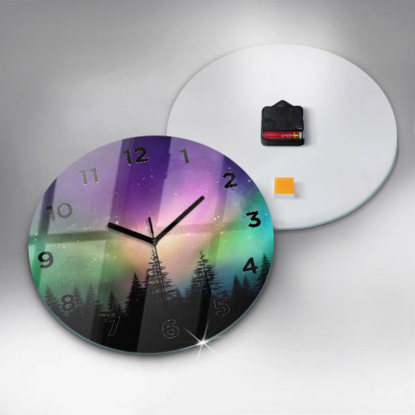 Reloj redondo pared Aurora boreal