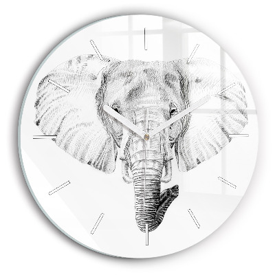 Reloj de pared redondo Vector cabeza de elefante