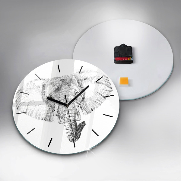 Reloj de pared redondo Vector cabeza de elefante