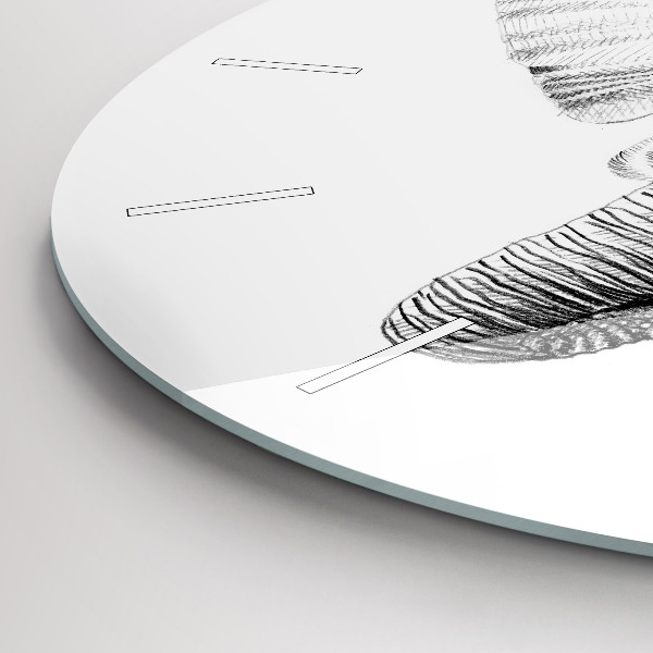 Reloj de pared redondo Vector cabeza de elefante