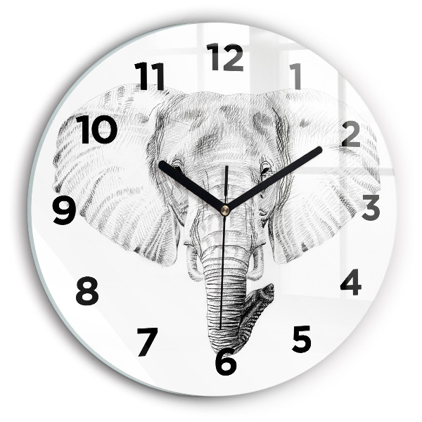 Reloj de pared redondo Vector cabeza de elefante