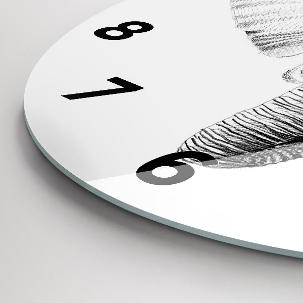 Reloj de pared redondo Vector cabeza de elefante