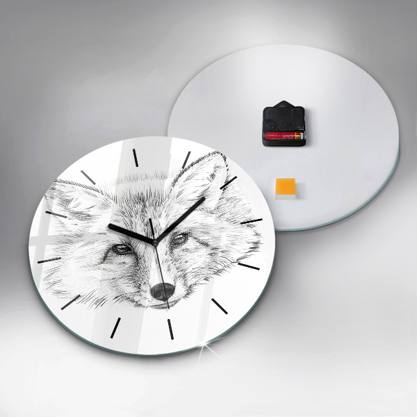 Reloj redondo pared Vector cabeza de zorro