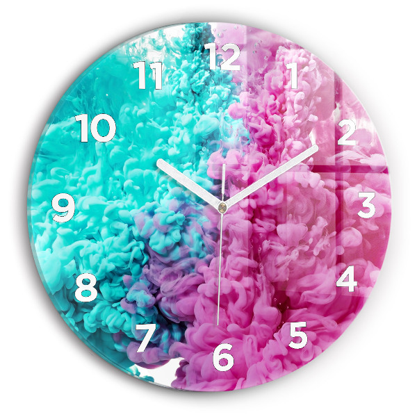 Reloj de cristal redondo Arte moderno - manchas