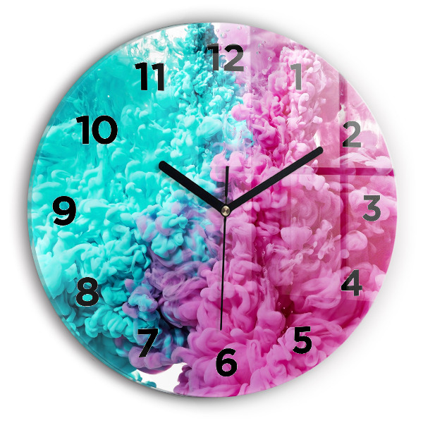 Reloj de cristal redondo Arte moderno - manchas