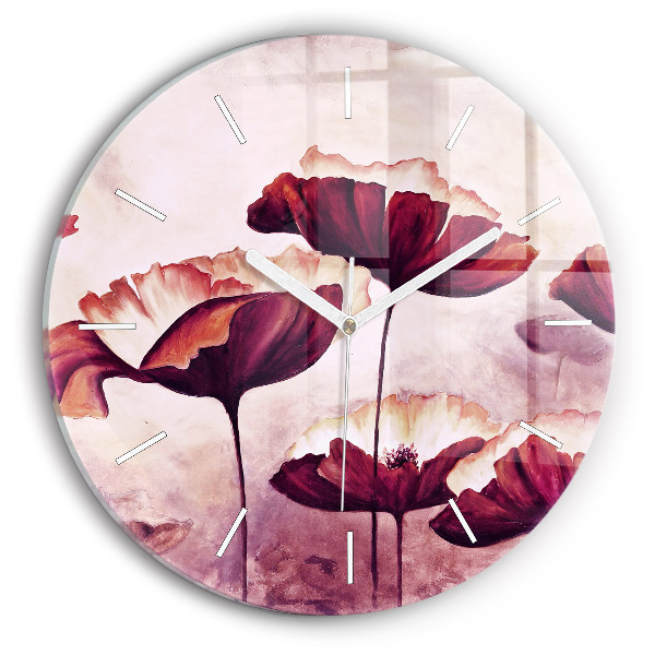 Reloj redondo pared Flores Amapola en flor