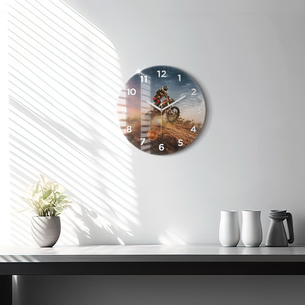 Reloj redondo pared Hombre en moto