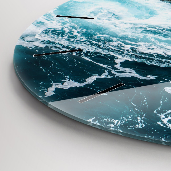 Reloj de cristal redondo Olas espumosas