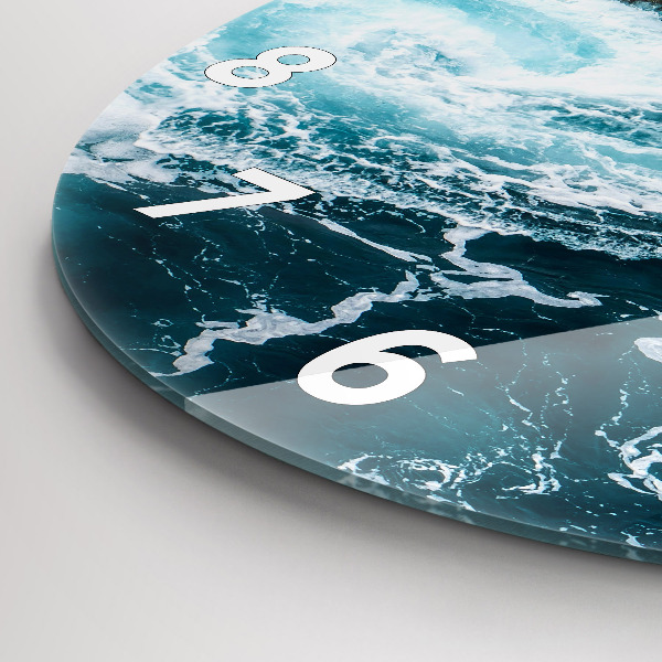 Reloj de cristal redondo Olas espumosas