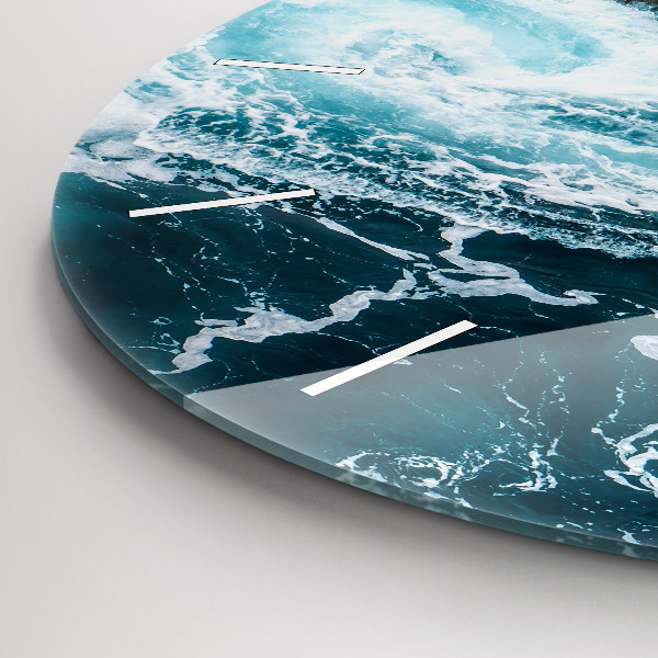 Reloj de cristal redondo Olas espumosas