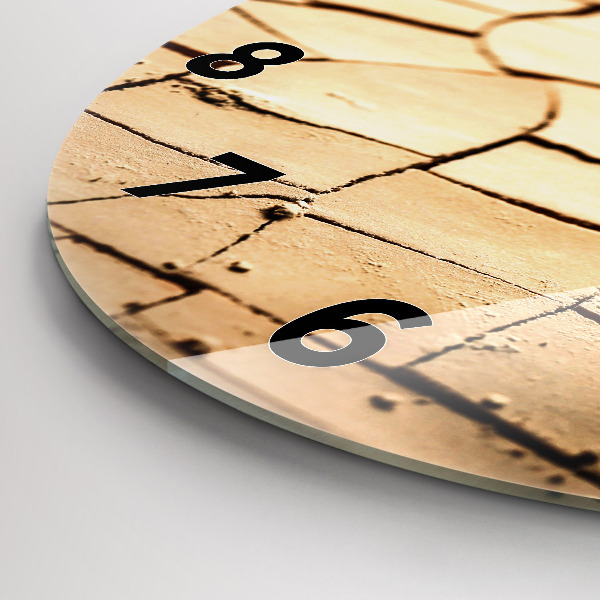 Reloj redondo pared Planta en tierra seca