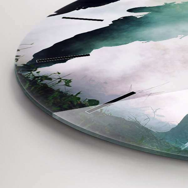 Reloj de cristal redondo Soldados en un bosque