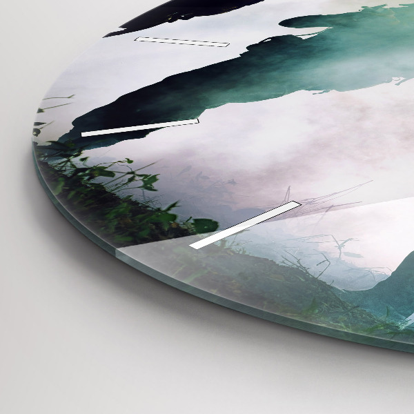 Reloj de cristal redondo Soldados en un bosque