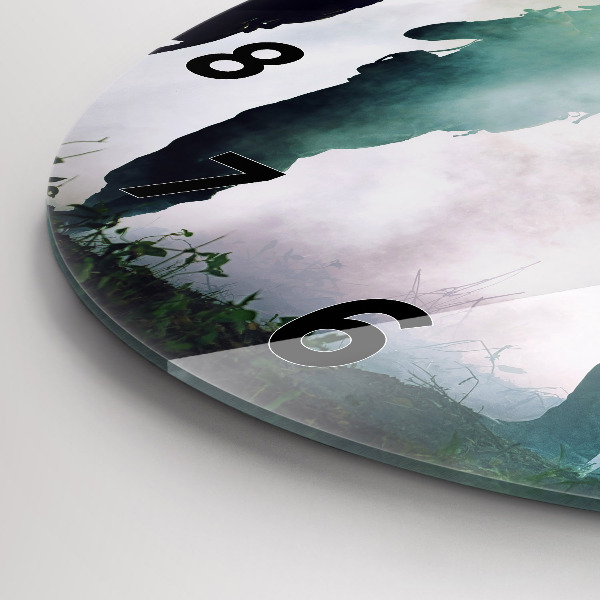 Reloj de cristal redondo Soldados en un bosque