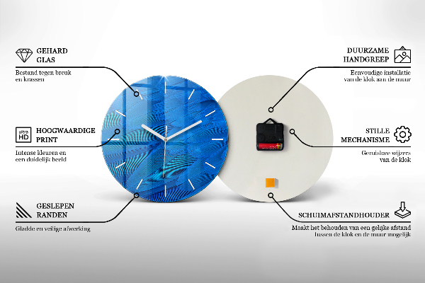 Reloj de cristal redondo Palmeras soleadas