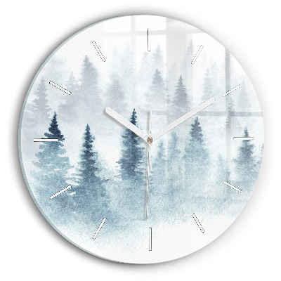 Reloj redondo pared Bosque invernal